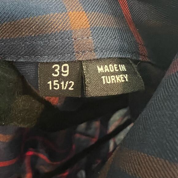 Boss Hugo Boss Men's Tailored Slim Fit Dress Shirt Navy Size 39‎ 15 1/2 - Picture 5 of 9